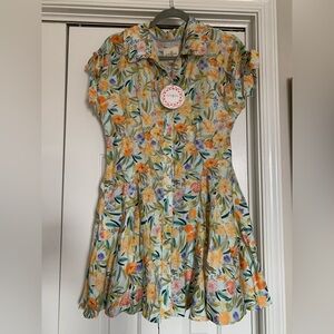 Umgee Floral Dress - Orange, Yellow, Green